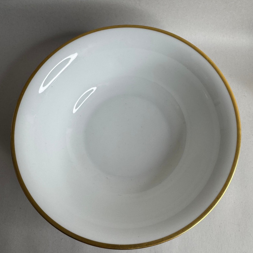 Eamag Bavaria Porcelain Serving Bowl White with Gold Trim Vintage‎ Germany